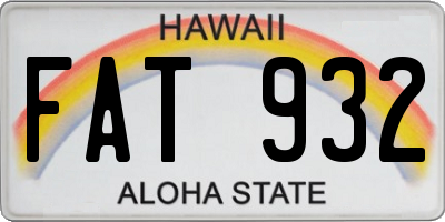 HI license plate FAT932