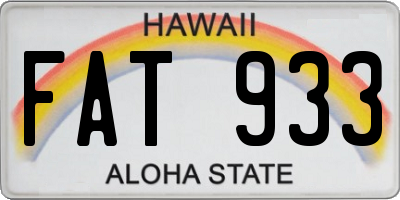 HI license plate FAT933