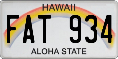 HI license plate FAT934