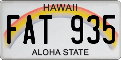 HI license plate FAT935