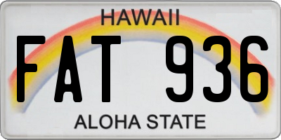 HI license plate FAT936