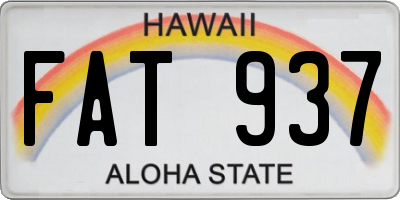HI license plate FAT937