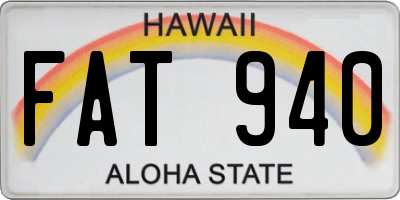 HI license plate FAT940