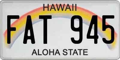 HI license plate FAT945