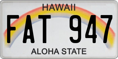 HI license plate FAT947