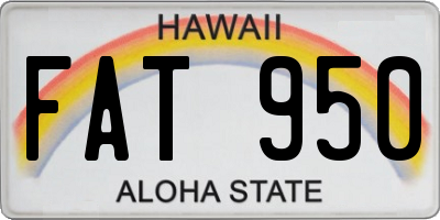 HI license plate FAT950