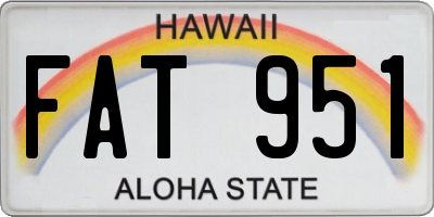 HI license plate FAT951