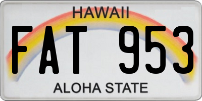 HI license plate FAT953