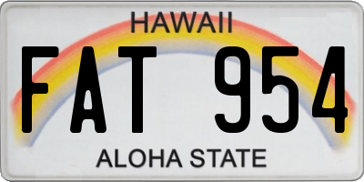 HI license plate FAT954