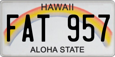 HI license plate FAT957