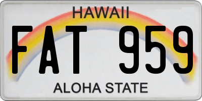 HI license plate FAT959