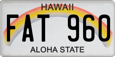 HI license plate FAT960