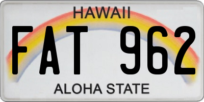 HI license plate FAT962