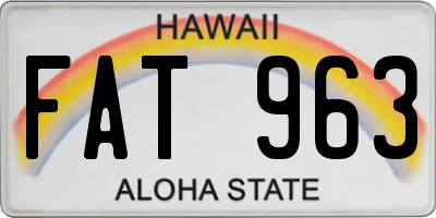 HI license plate FAT963
