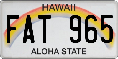HI license plate FAT965