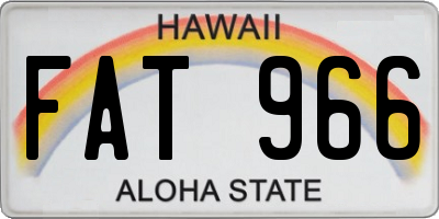 HI license plate FAT966