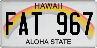HI license plate FAT967