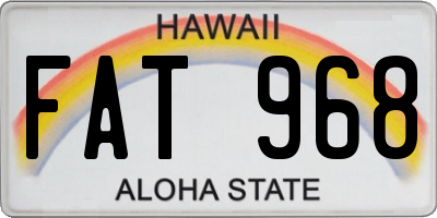 HI license plate FAT968