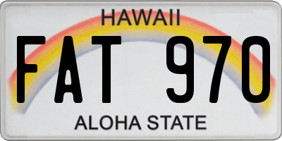 HI license plate FAT970