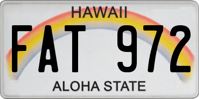 HI license plate FAT972