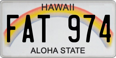 HI license plate FAT974