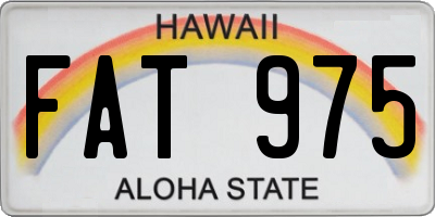 HI license plate FAT975
