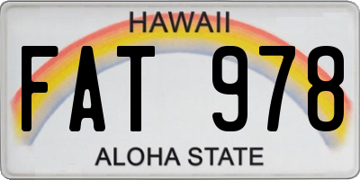 HI license plate FAT978