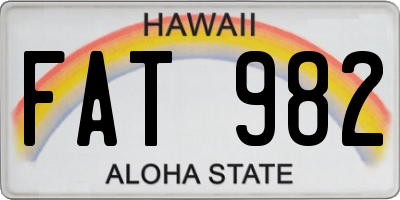 HI license plate FAT982