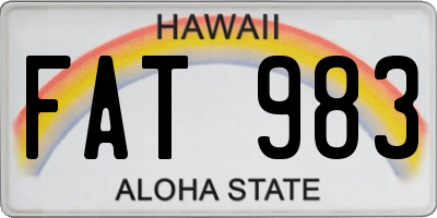 HI license plate FAT983