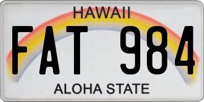 HI license plate FAT984