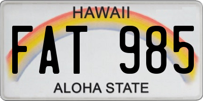 HI license plate FAT985