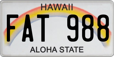 HI license plate FAT988