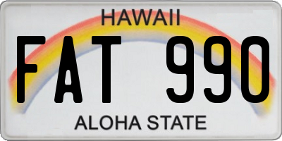 HI license plate FAT990
