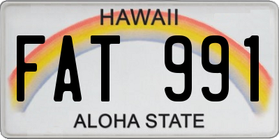 HI license plate FAT991