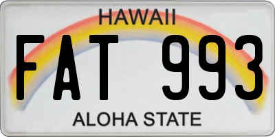 HI license plate FAT993