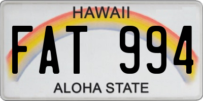 HI license plate FAT994