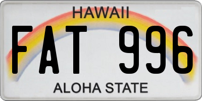 HI license plate FAT996