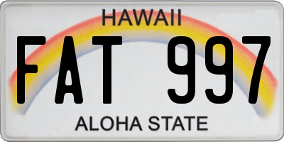 HI license plate FAT997