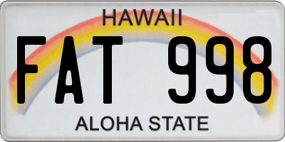 HI license plate FAT998
