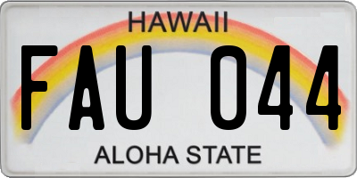 HI license plate FAU044