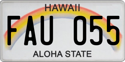 HI license plate FAU055