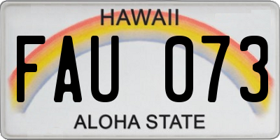 HI license plate FAU073