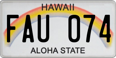 HI license plate FAU074