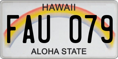 HI license plate FAU079