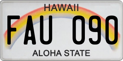 HI license plate FAU090