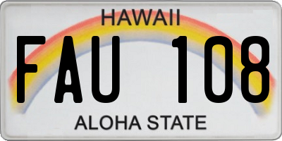HI license plate FAU108