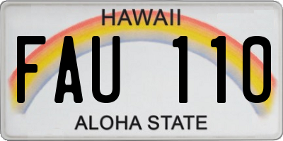 HI license plate FAU110