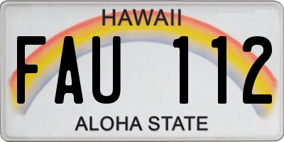 HI license plate FAU112