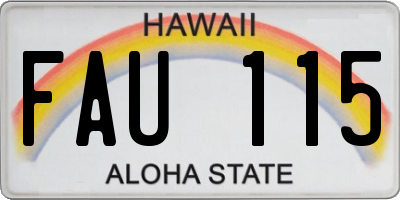 HI license plate FAU115
