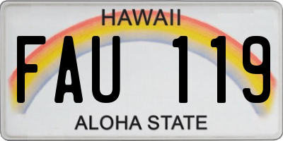 HI license plate FAU119